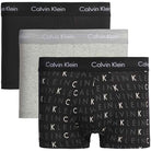 Calvin Klein 3 Pack Cotton Stretch – Low Rise Trunks - Black/Grey Heather/Subdued Logo